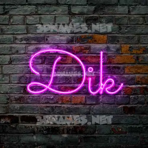 dik in Pink Neon style - 3D name wallpaper