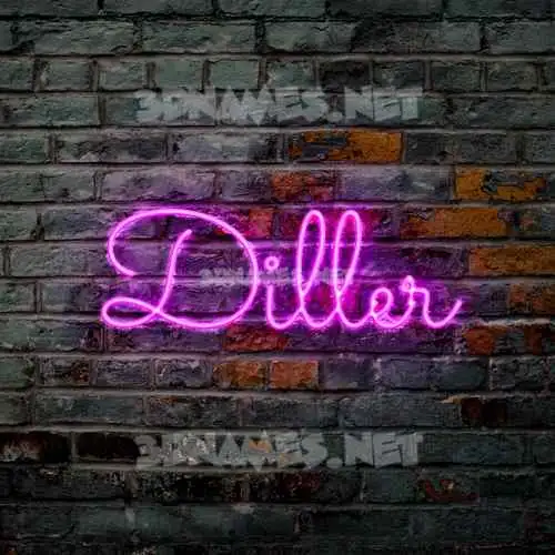 diller in Pink Neon style - 3D name wallpaper