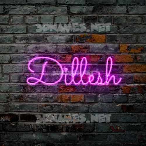 dillesh in Pink Neon style - 3D name wallpaper