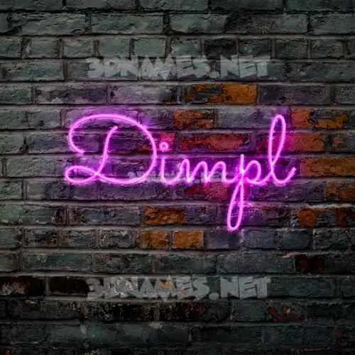 dimpl in Pink Neon style - 3D name wallpaper