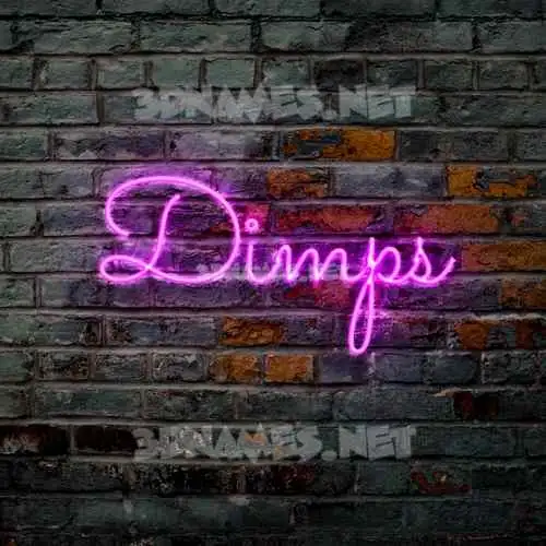dimps in Pink Neon style - 3D name wallpaper