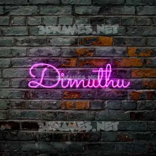 dimuthu in Pink Neon style - 3D name wallpaper
