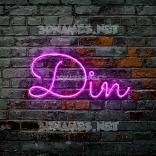 din in Pink Neon style - 3D name wallpaper