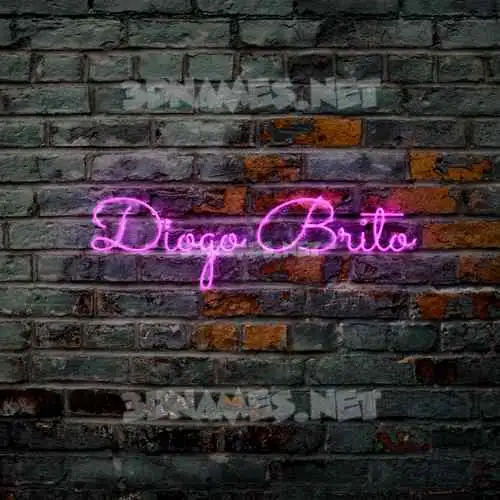 diogo brito in Pink Neon style - 3D name wallpaper