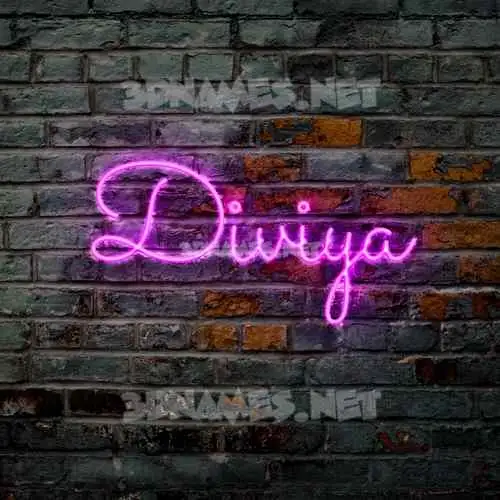 diviya in Pink Neon style - 3D name wallpaper