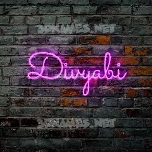 divyabi in Pink Neon style - 3D name wallpaper