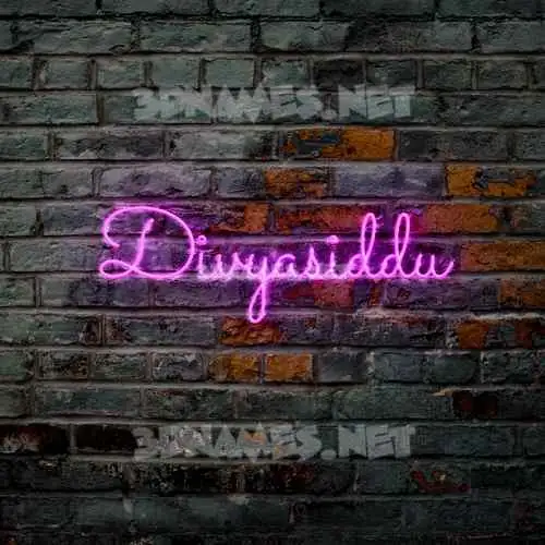 divyasiddu in Pink Neon style - 3D name wallpaper divyasiddu in Pink Neon style - 3D name wallpaper