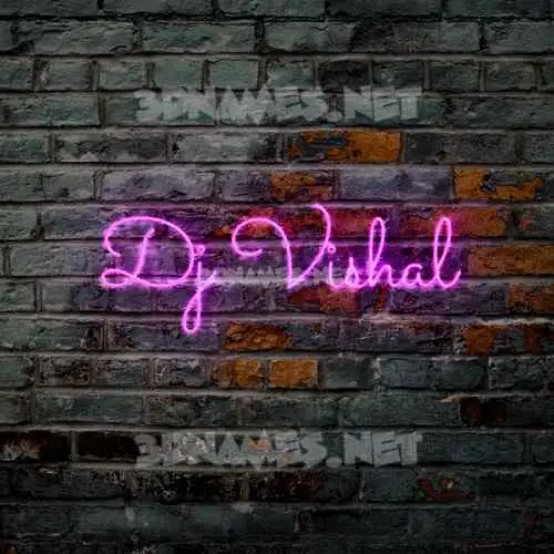 dj vishal in Pink Neon style - 3D name wallpaper dj vishal in Pink Neon style - 3D name wallpaper