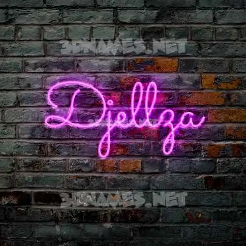 djellza in Pink Neon style - 3D name wallpaper