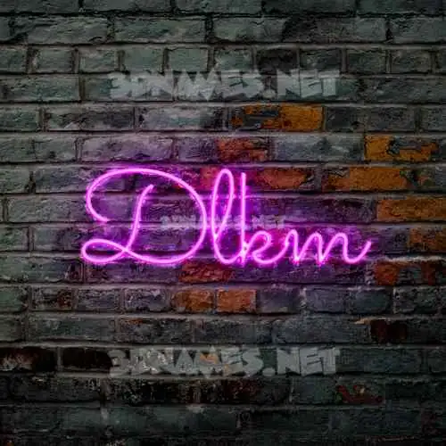 dlkm in Pink Neon style - 3D name wallpaper