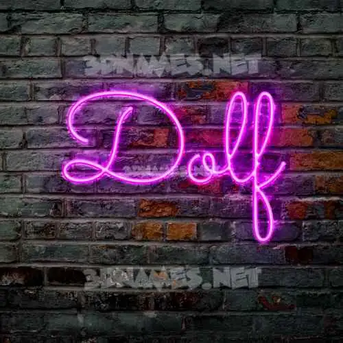 dolf in Pink Neon style - 3D name wallpaper