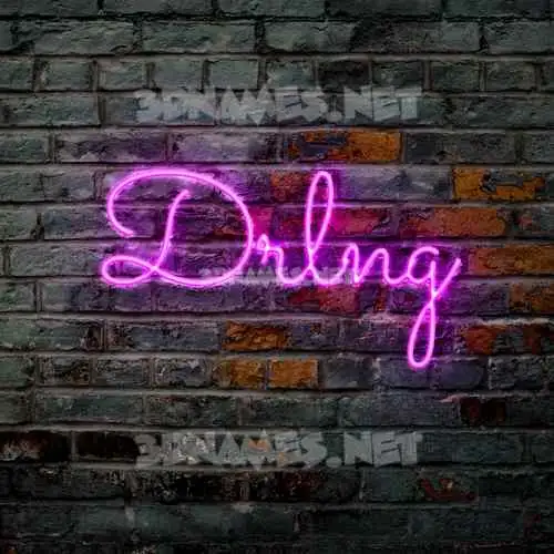 drlng in Pink Neon style - 3D name wallpaper