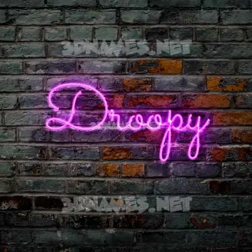 droopy in Pink Neon style - 3D name wallpaper