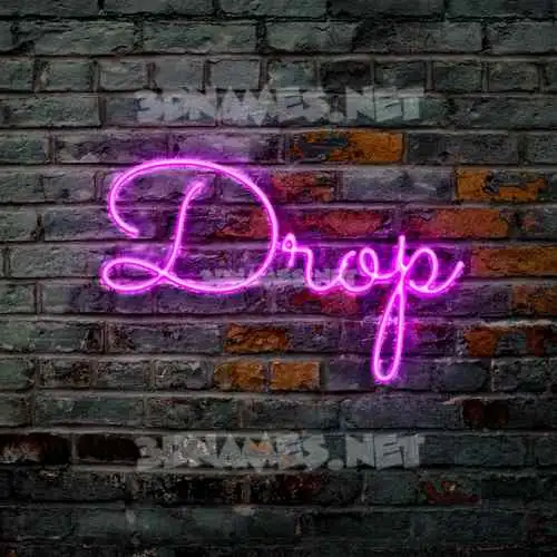 drop in Pink Neon style - 3D name wallpaper drop in Pink Neon style - 3D name wallpaper