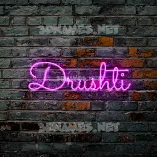 drushti in Pink Neon style - 3D name wallpaper