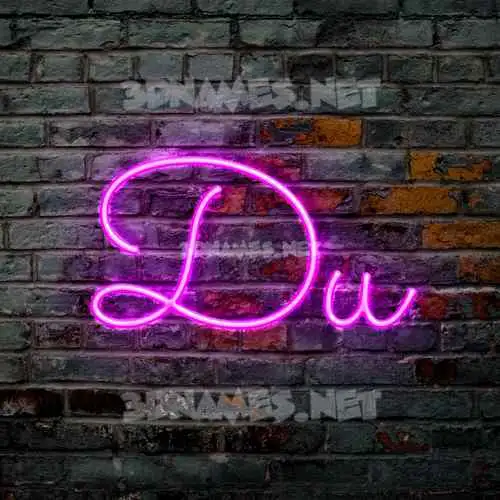 du in Pink Neon style - 3D name wallpaper