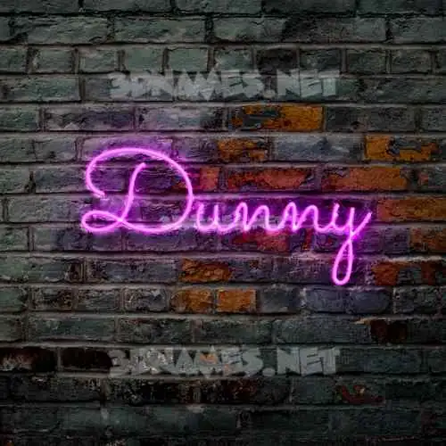 dunny in Pink Neon style - 3D name wallpaper dunny in Pink Neon style - 3D name wallpaper