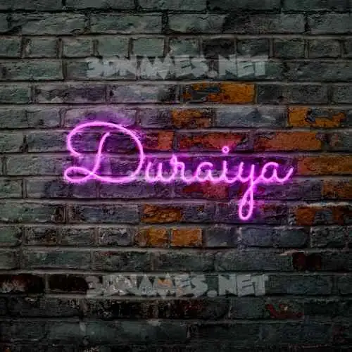 duraiya in Pink Neon style - 3D name wallpaper
