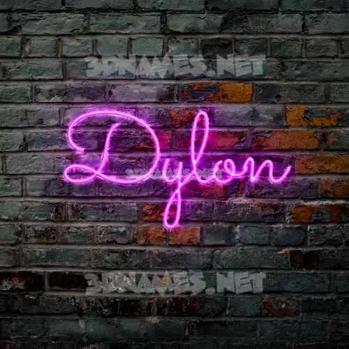 dylon in Pink Neon style - 3D name wallpaper
