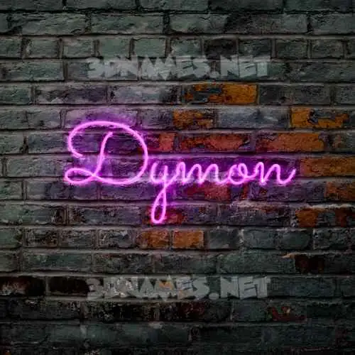 dymon in Pink Neon style - 3D name wallpaper