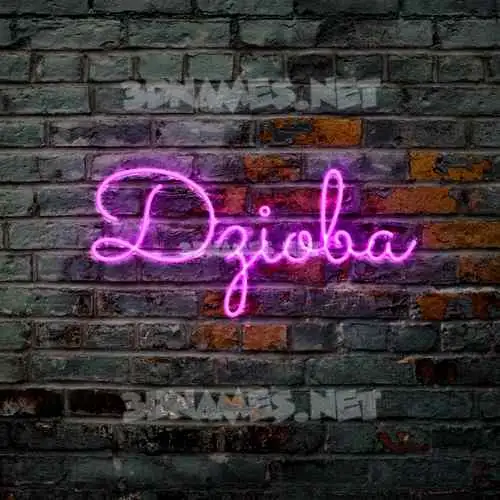 dzioba in Pink Neon style - 3D name wallpaper