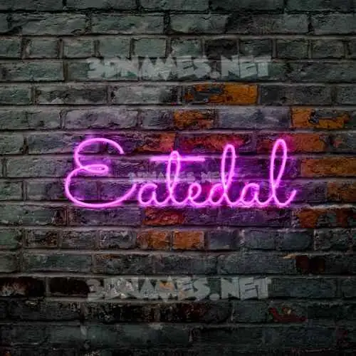 eatedal in Pink Neon style - 3D name wallpaper