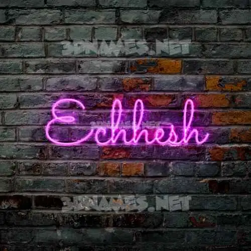 echhesh in Pink Neon style - 3D name wallpaper