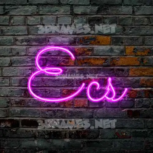 ecs in Pink Neon style - 3D name wallpaper