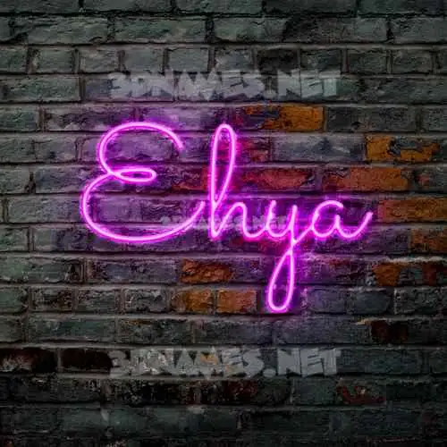 ehya in Pink Neon style - 3D name wallpaper