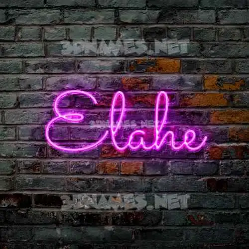 elahe in Pink Neon style - 3D name wallpaper