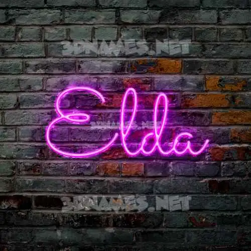 elda in Pink Neon style - 3D name wallpaper