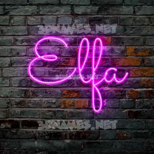 elfa in Pink Neon style - 3D name wallpaper