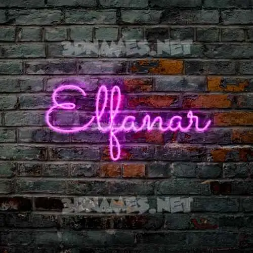 elfanar in Pink Neon style - 3D name wallpaper