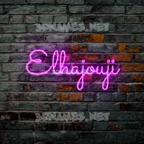 elhajouji in Pink Neon style - 3D name wallpaper elhajouji in Pink Neon style - 3D name wallpaper