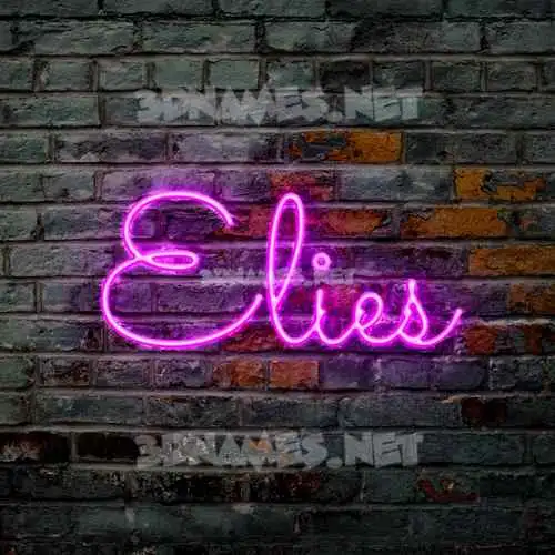 elies in Pink Neon style - 3D name wallpaper