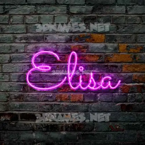elisa in Pink Neon style - 3D name wallpaper