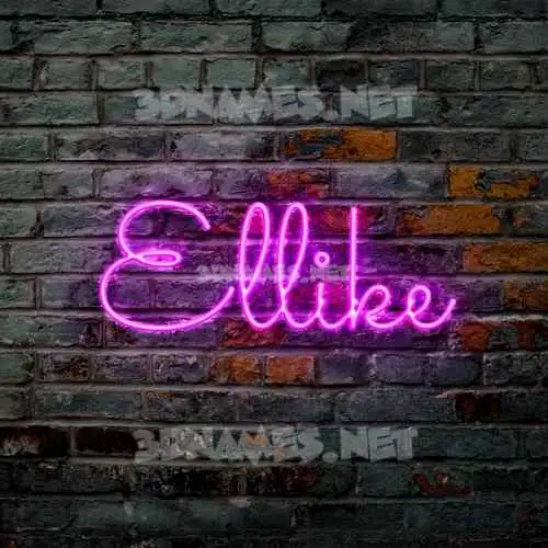 ellike in Pink Neon style - 3D name wallpaper ellike in Pink Neon style - 3D name wallpaper