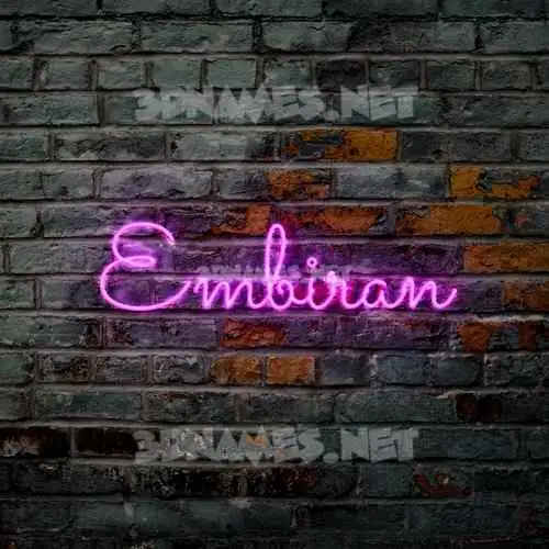 embiran in Pink Neon style - 3D name wallpaper