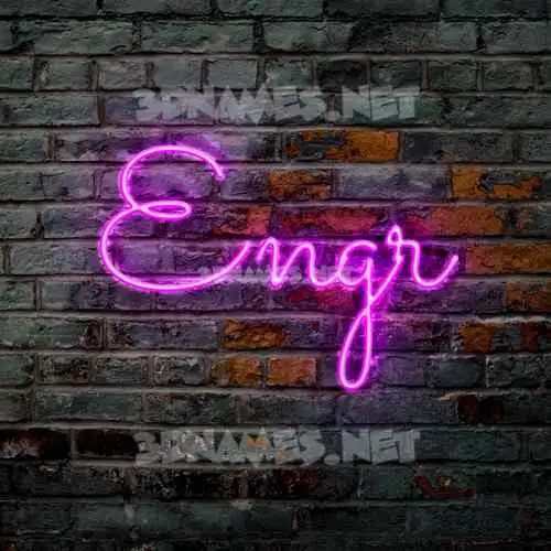 engr in Pink Neon style - 3D name wallpaper