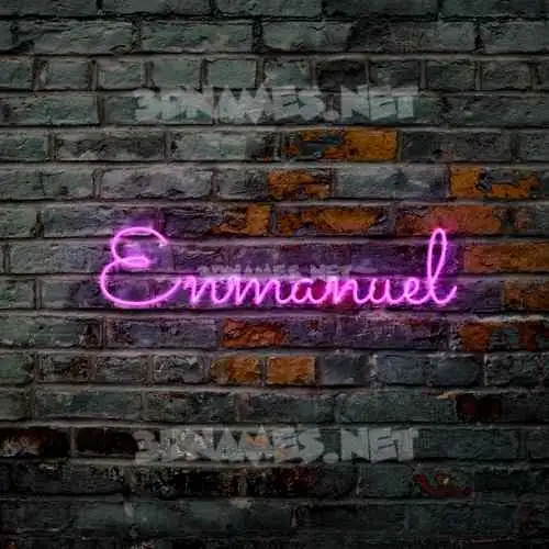 enmanuel in Pink Neon style - 3D name wallpaper