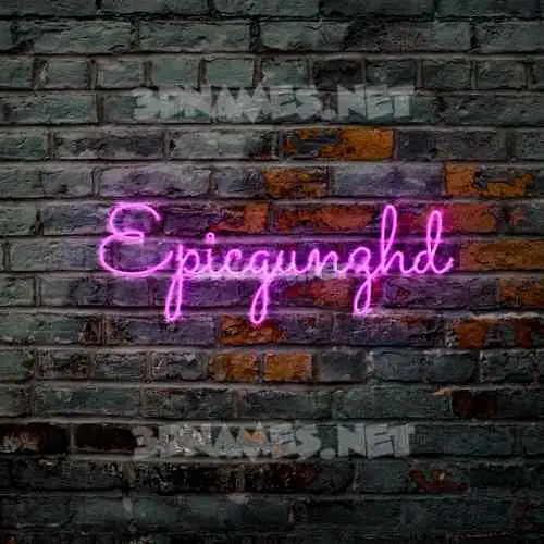 epicgunzhd in Pink Neon style - 3D name wallpaper
