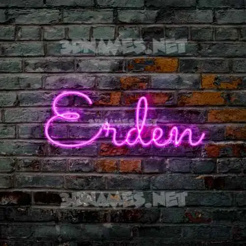 erden in Pink Neon style - 3D name wallpaper