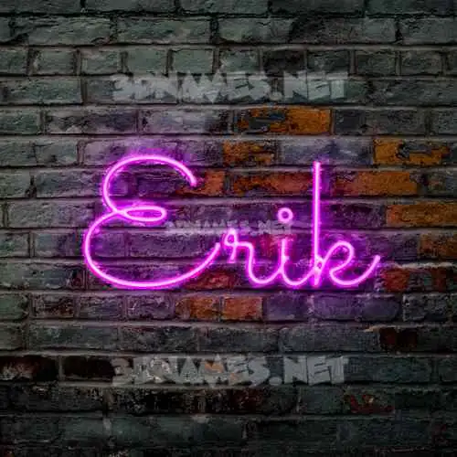 erik in Pink Neon style - 3D name wallpaper
