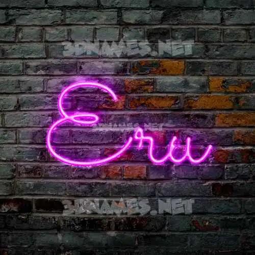eru in Pink Neon style - 3D name wallpaper