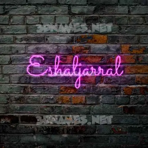 eshaljarral in Pink Neon style - 3D name wallpaper