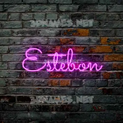estebon in Pink Neon style - 3D name wallpaper