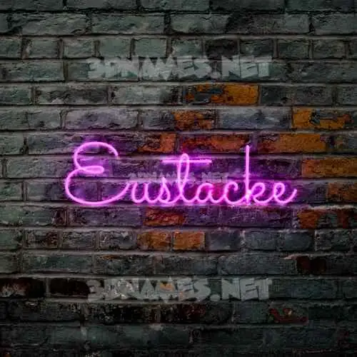 eustacke in Pink Neon style - 3D name wallpaper