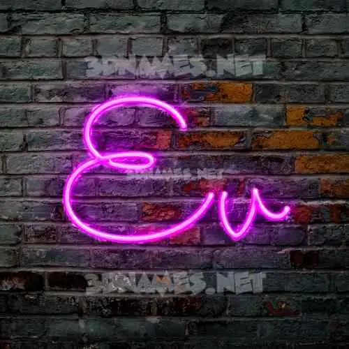 ev in Pink Neon style - 3D name wallpaper ev in Pink Neon style - 3D name wallpaper