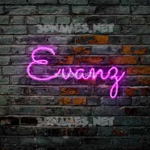 evanz in Pink Neon style - 3D name wallpaper