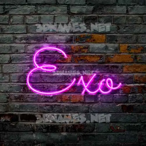 exo in Pink Neon style - 3D name wallpaper exo in Pink Neon style - 3D name wallpaper